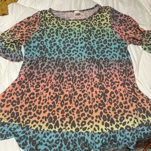 POL Multicolor Leopard Print Top